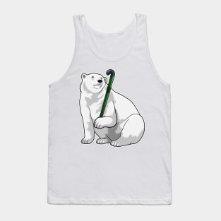 Polar bear at Hockey with Hockey stick Tank Top